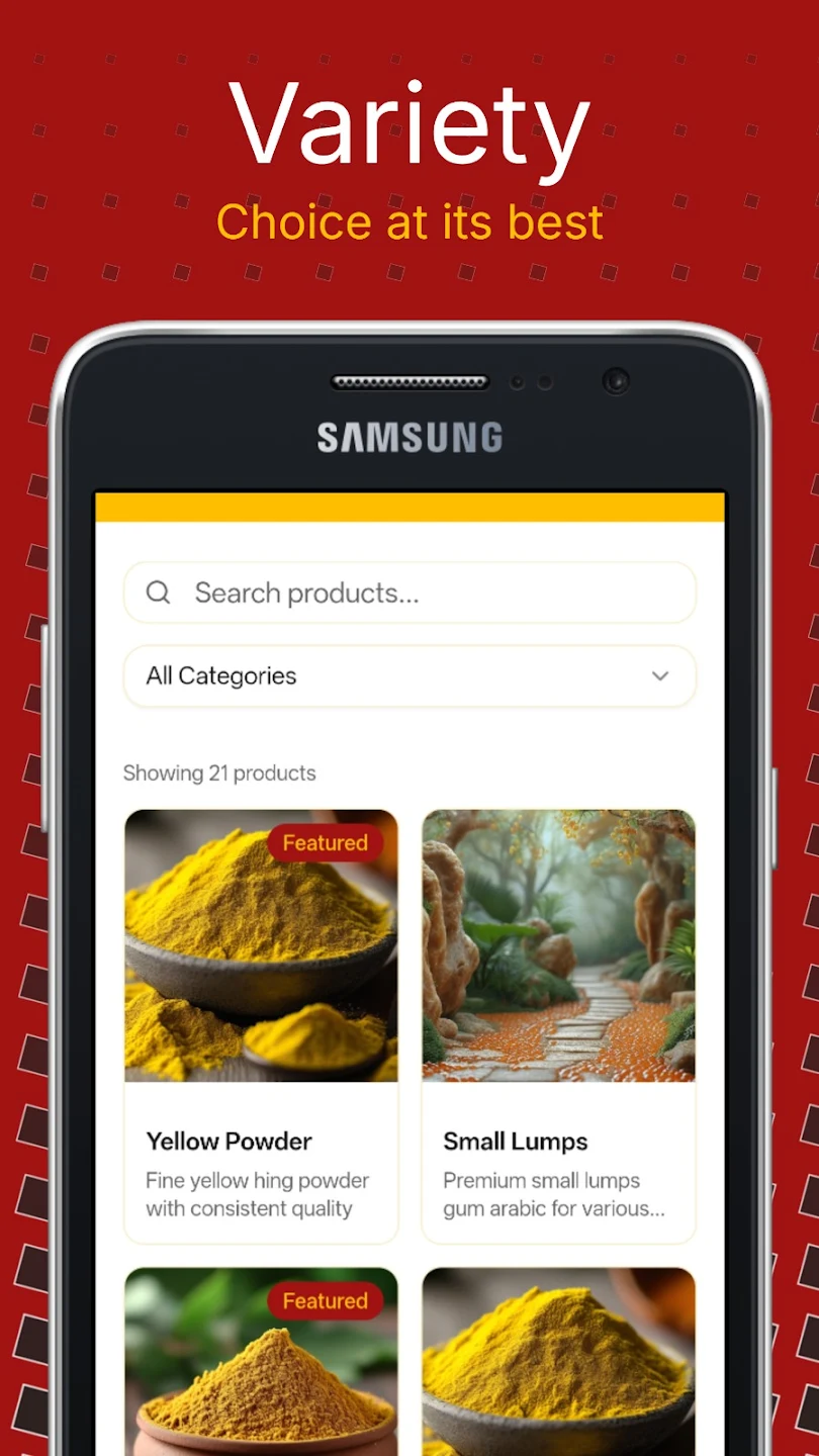 Product category browsing and price list